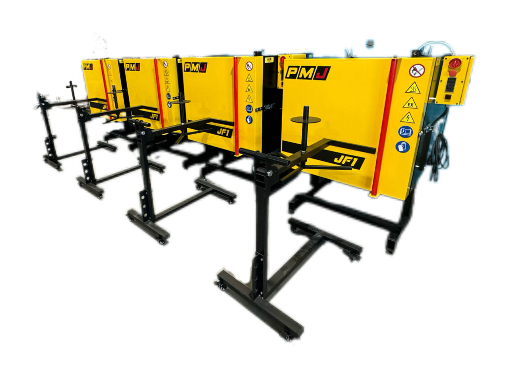 SYSTEM 4 PIECÓW DO POZIOMEGO MALOWANIA FELG Z WÓZKAMI OBROTOWYMI